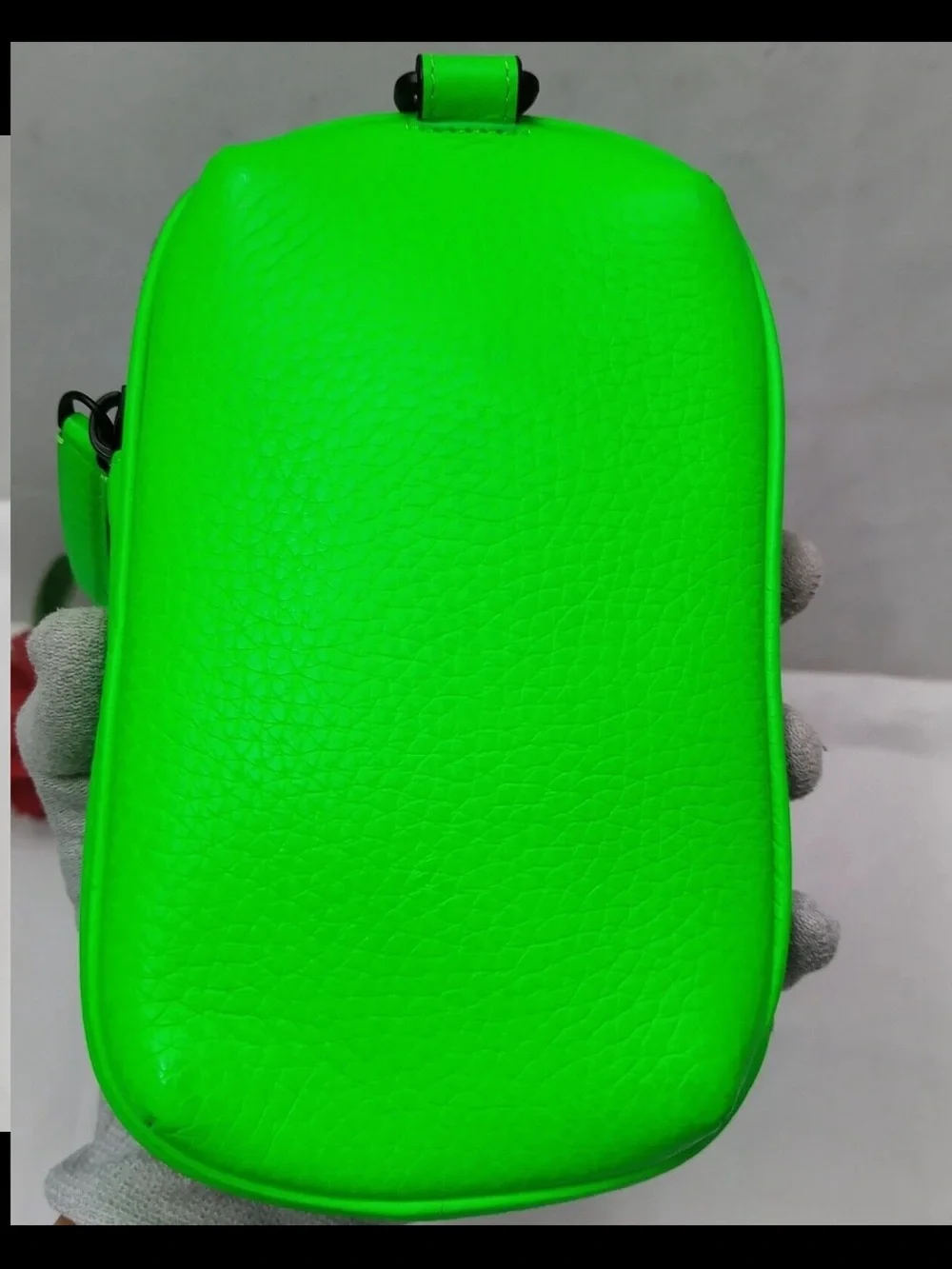 Mulberry Neon Green Zip Pouch Case with Embossed Logo